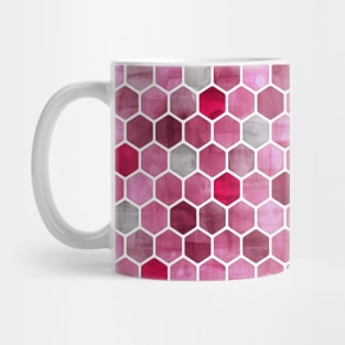 Pink Ink - watercolor hexagon pattern Mug